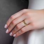 Gold Olive Branch Ring - Image 6