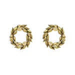 gold olive wreath diamond earrings