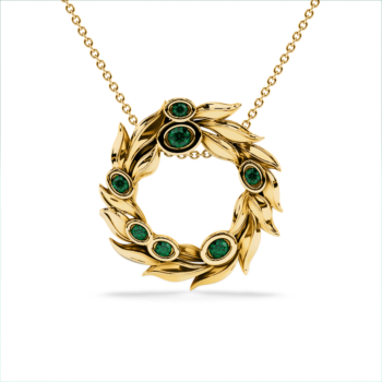 Gold Olive Wreath Necklace