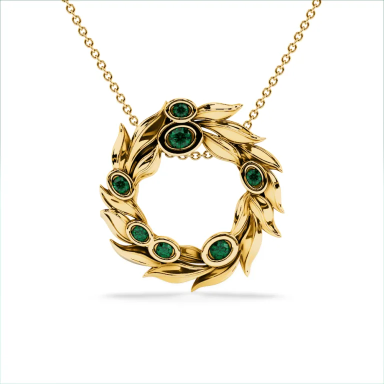Gold Olive Wreath Necklace