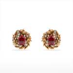 Gold Olive Wreath Earrings – Handcrafted 14K Gold Jewelry with Gemstones