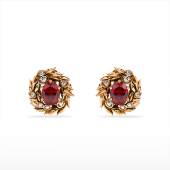 Gold Olive Wreath Earrings – Handcrafted 14K Gold Jewelry with Gemstones