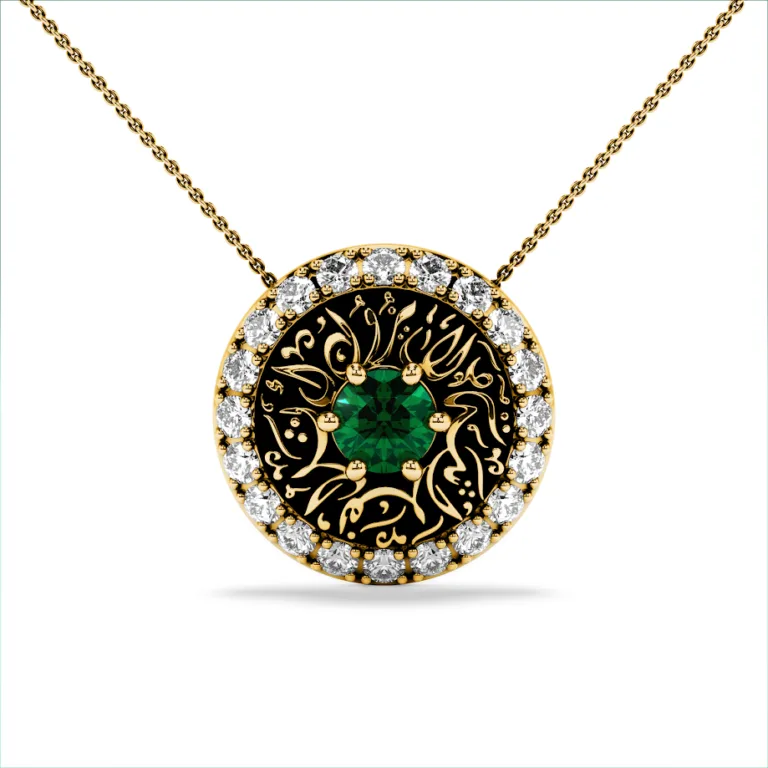 Arabic Gold Necklace Artistic Arabic Jewelry Arabic Poetry Gift Jewelry