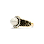 The Hidden Pearl – Gold, Diamond & Calligraphy Ring - Image 5
