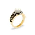 The Hidden Pearl – Gold, Diamond & Calligraphy Ring - Image 15