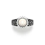 The Hidden Pearl – Gold, Diamond & Calligraphy Ring - Image 6