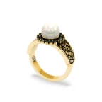 The Hidden Pearl – Gold, Diamond & Calligraphy Ring - Image 19