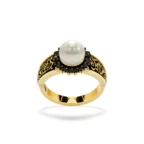 The Hidden Pearl – Gold, Diamond & Calligraphy Ring - Image 12