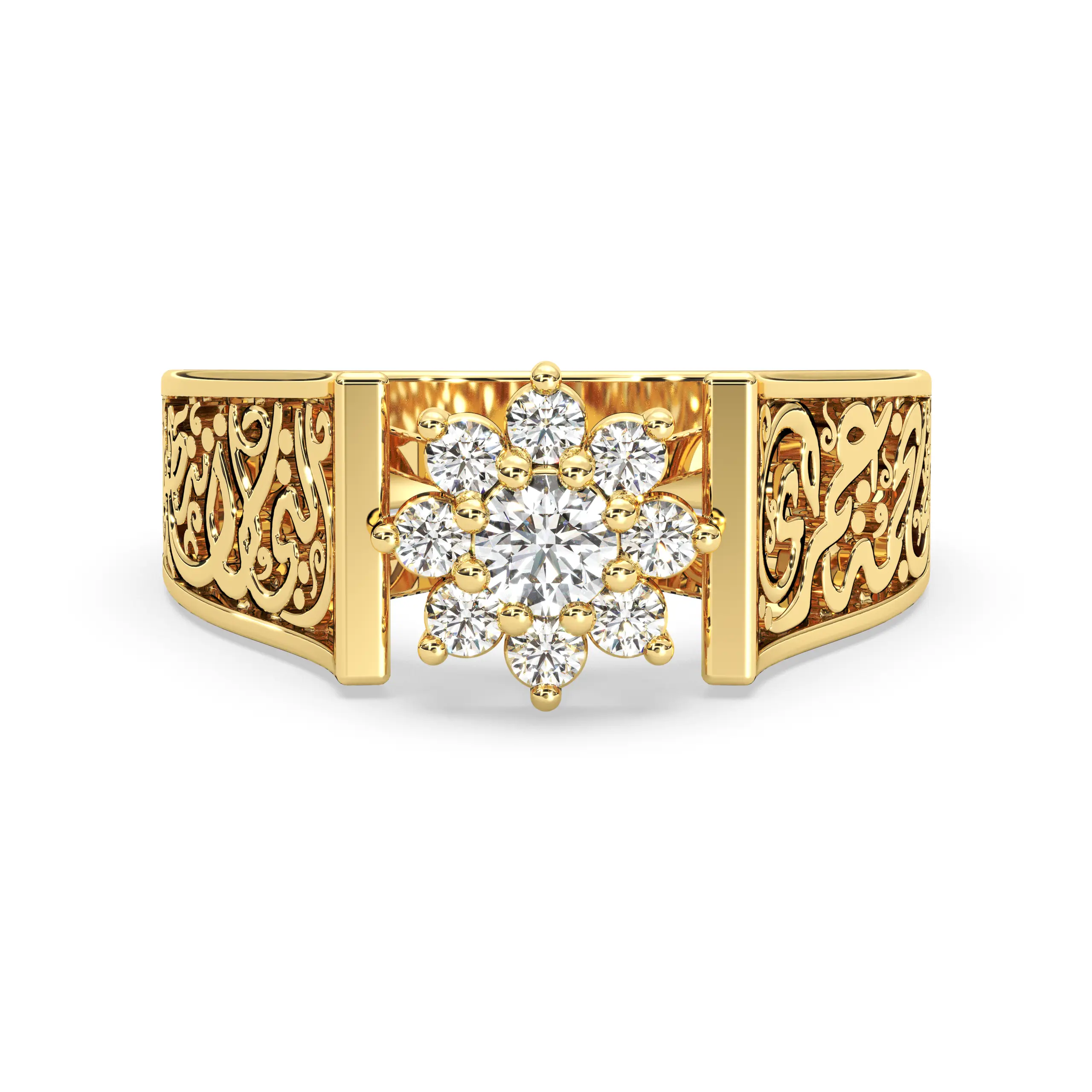 EN_01.871 Star of My Life – Diamond Arabic Gold Ring - Image 1