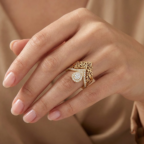 Heartbeat Arabic Gold Ring - Image 2